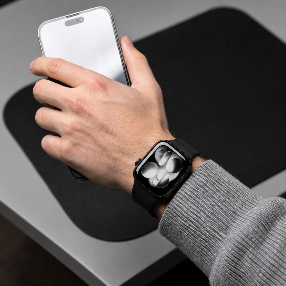 Curea Tech-Protect Silicone pentru Apple Watch 49mm / 46mm / 45mm / 44mm Series, Neagra