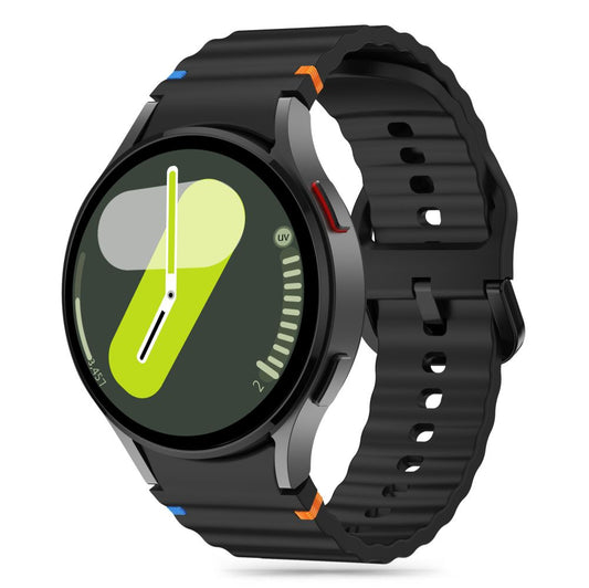 Curea Tech-Protect Silicone Sport pentru Samsung Galaxy Watch7 / Watch FE / Watch6 / Watch5 / Watch4 Series, Neagra