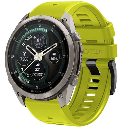 Curea Techsuit Silicone pentru Garmin Fenix 5X / 5X Plus / 6X / 6X Pro / 7X / 8 / 8 Pro / 9 / 9 Pro, Verde