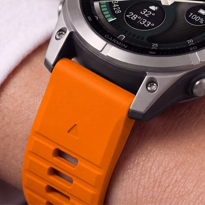 Curea Techsuit Silicone pentru Garmin Fenix 5 / 6 / 6 Pro / 7 / 8 / 8 Pro / E / 9 / 9 Pro, Portocalie