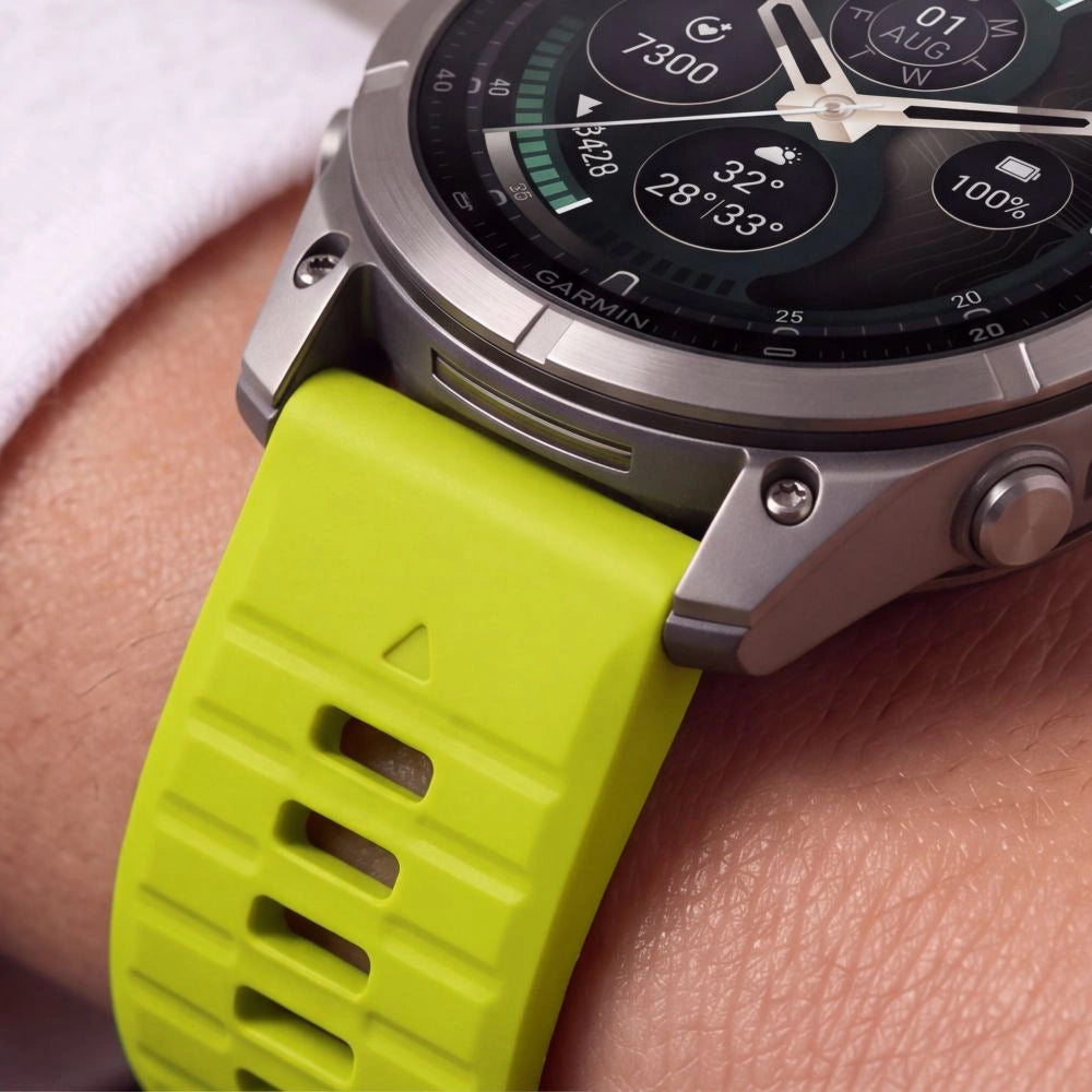 Curea Techsuit Silicone pentru Garmin Fenix 5X / 5X Plus / 6X / 6X Pro / 7X / 8 / 8 Pro / 9 / 9 Pro, Verde
