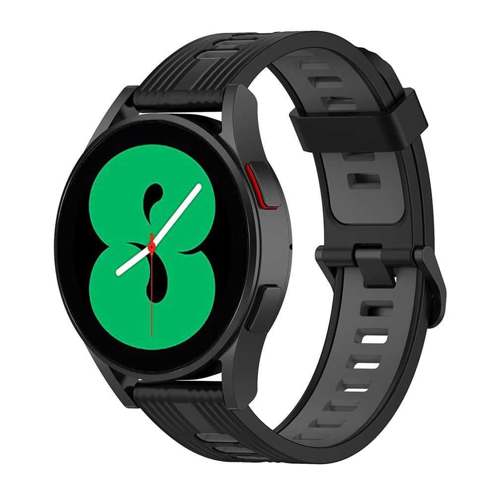 Curea Techsuit W002 pentru Samsung Galaxy Watch / Huawei Watch Series, 20mm, Neagra