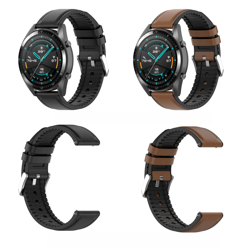 Curea Techsuit W007 pentru Samsung Galaxy Watch / Huawei Watch Series, 20mm, Neagra