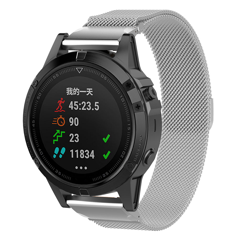 Curea Techsuit W009 pentru Garmin Instinct / Approach / Fenix Watch Series, 20mm, Argintie