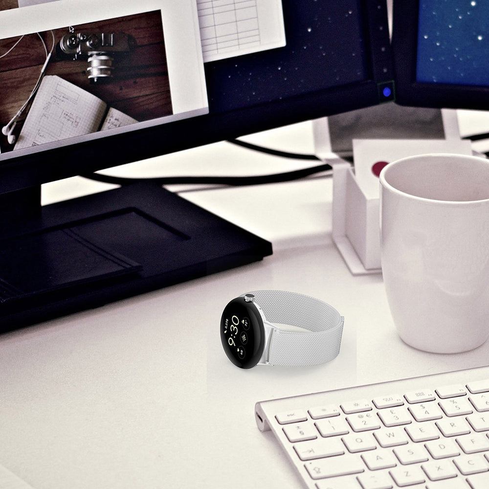 Curea Techsuit W009 pentru Google Pixel Watch 4 45mm, Argintie