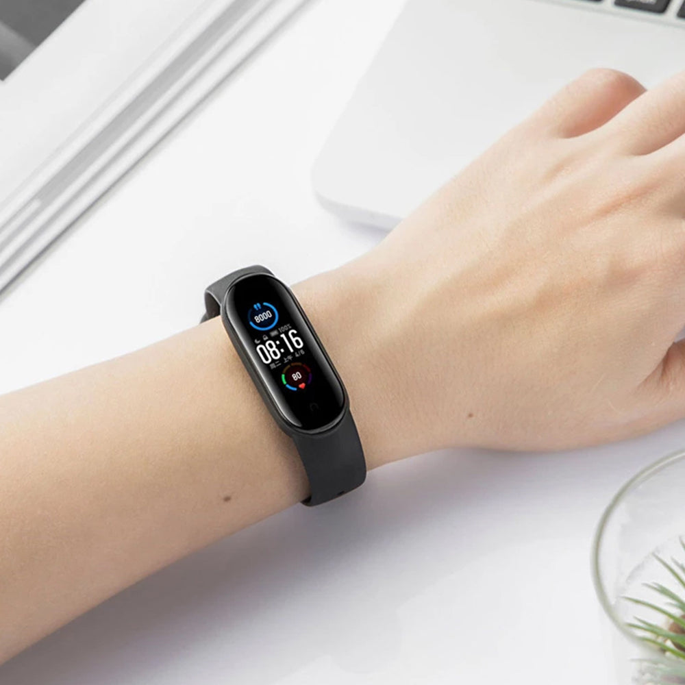 Curea Techsuit W013 pentru Xiaomi Band / Amazfit Band Series, Albastra Inchis