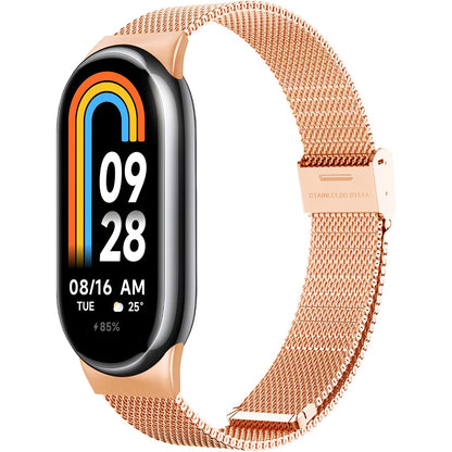Curea Techsuit W022 pentru Xiaomi Smart Band 9 / 8, 15mm, Roz Aurie