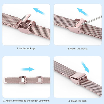 Curea Techsuit W022 pentru Xiaomi Smart Band 9 / 8, 15mm, Roz Aurie