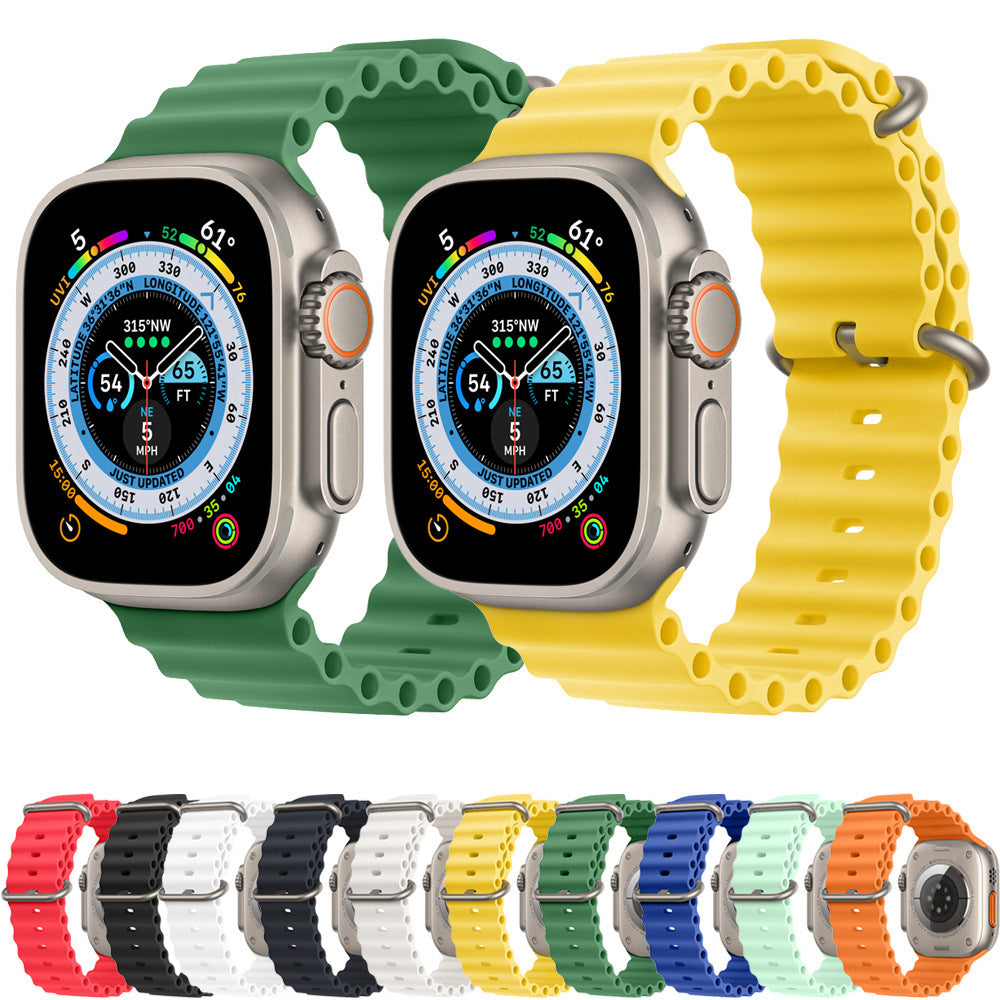Curea Techsuit W038 pentru Apple Watch 42mm / 41mm / 40mm / 38mm Series, Verde Inchis