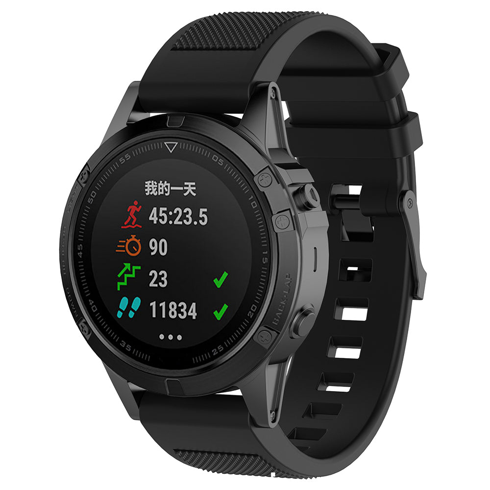 Curea Techsuit W058 pentru Garmin Instinct / Approach / Fenix Watch Series, 20mm, Neagra