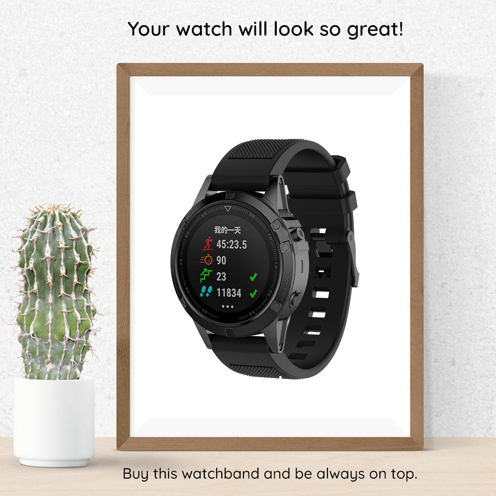 Curea Techsuit W058 pentru Garmin Instinct / Approach / Fenix Watch Series, 20mm, Neagra