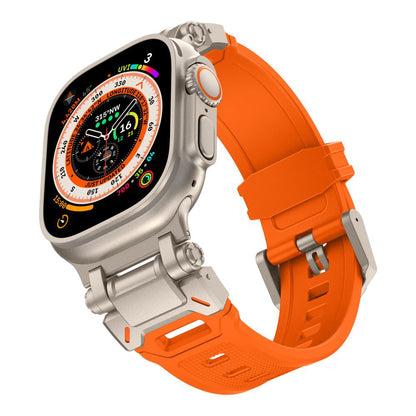 Curea Techsuit W064 pentru Apple Watch 49mm / 46mm / 45mm / 44mm / 42mm Series, Argintie Portocalie
