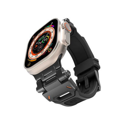 Curea Techsuit W064 pentru Apple Watch 49mm / 46mm / 45mm / 44mm / 42mm Series, Neagra