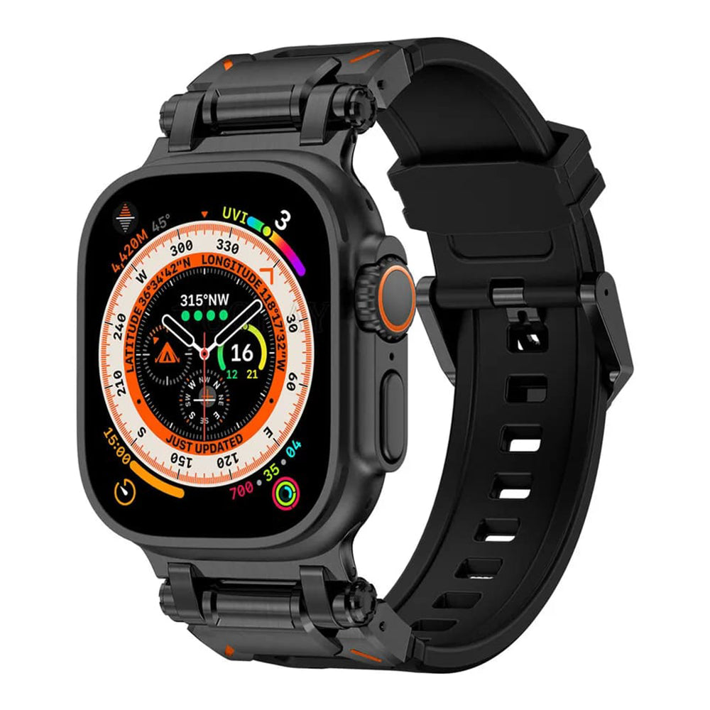 Curea Techsuit W064 pentru Apple Watch 49mm / 46mm / 45mm / 44mm / 42mm Series, Neagra
