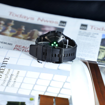 Curea Techsuit W068 pentru Garmin Watch Fenix / Forerunner / Approach Series, 22mm, Verde Neagra