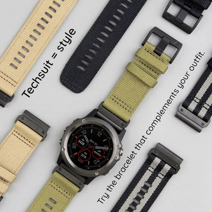 Curea Techsuit W070 pentru Garmin Watch Fenix / Forerunner / Approach Series, 22mm, Portocalie