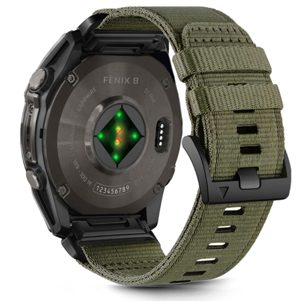 Curea Techsuit W070 pentru Garmin Watch Fenix / Forerunner Series, 22mm, Verde Inchis