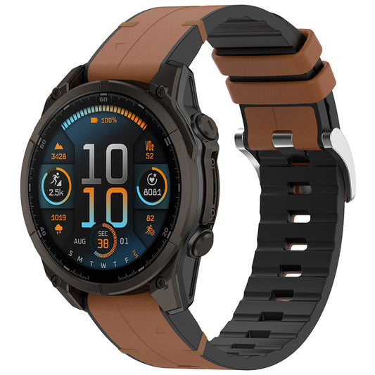 Curea Techsuit W071 pentru Garmin Watch Fenix / Forerunner Series, 22mm, Maro