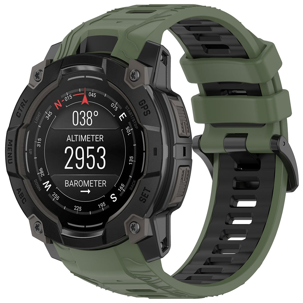 Curea Techsuit W077 pentru Garmin Instinct 3 50mm Solar / Instinct 3 50mm, Verde