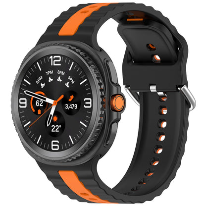 Curea Techsuit W078 pentru Samsung Galaxy Watch 8 Classic / Watch8 44mm / Watch 8 40mm, Neagra Portocalie