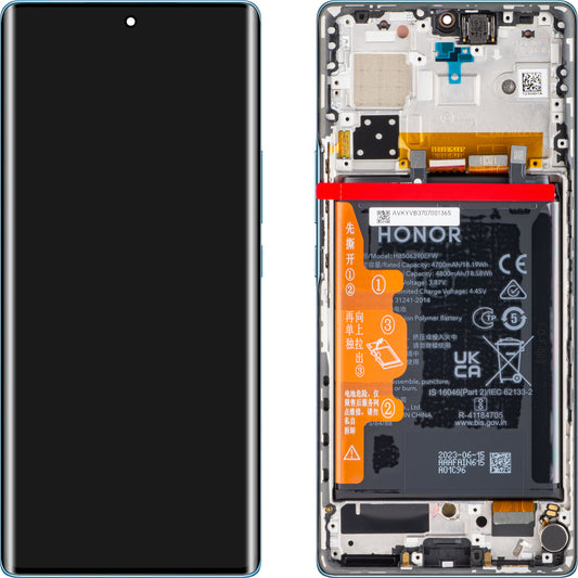 Display cu Touchscreen Honor 70, cu Rama si Acumulator, Albastru (Icelandic Frost), Service Pack 0235ACMJ