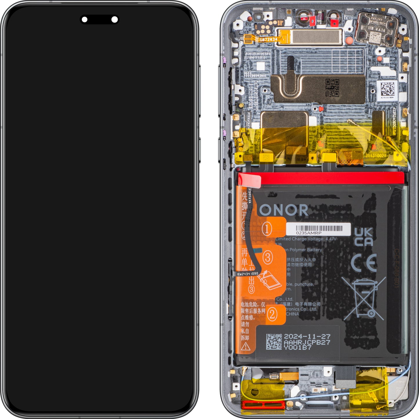 Display cu Touchscreen Honor Magic7 Pro, cu Rama si Acumulator, Negru, Service Pack 0235AMRM