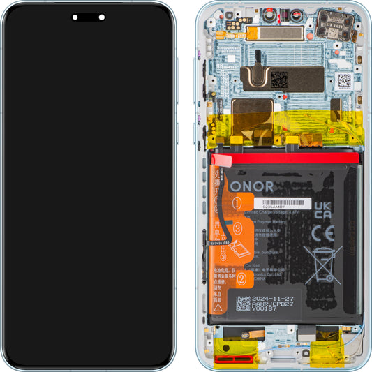 Display cu Touchscreen Honor Magic7 Pro, cu Rama si Acumulator, Albastru (Breeze Blue), Service Pack 0235AMRP