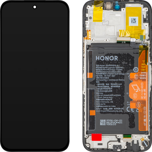 Display cu Touchscreen Honor X6c, cu Rama si Acumulator, Negru (Midnight Black), Service Pack 0235APGS