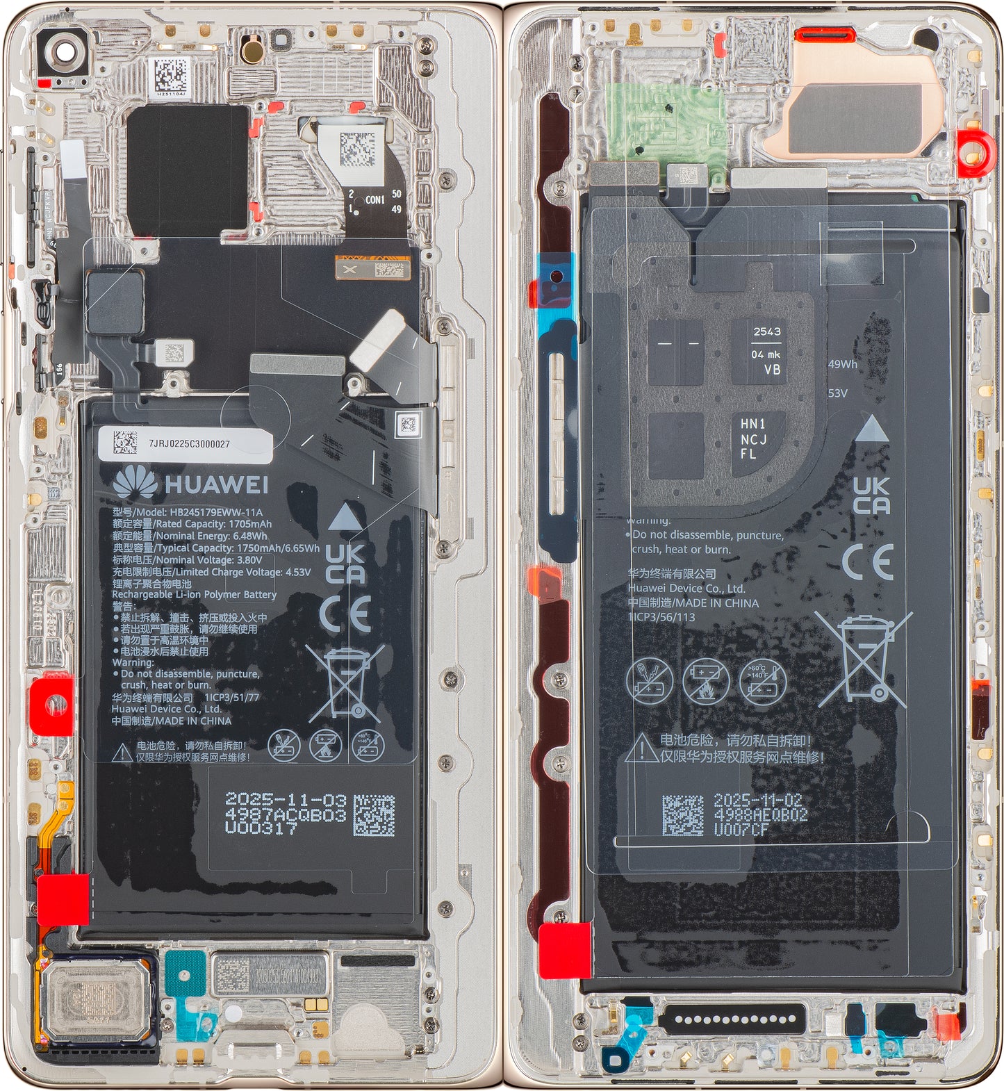 Display cu Touchscreen Huawei Mate X7, cu Rama si Acumulator, Auriu, Service Pack 02357JRJ