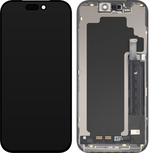 Display cu Touchscreen JK pentru Apple iPhone 17 Pro, cu Rama, Versiune LCD In-Cell IC Movable, Negru