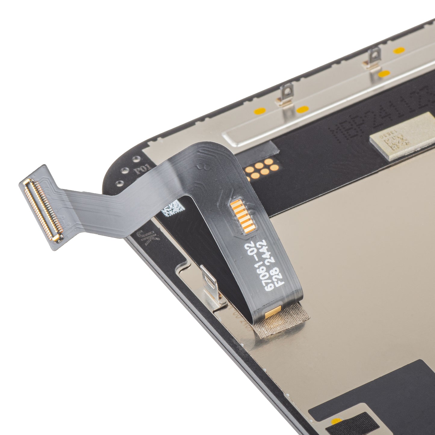 Display cu Touchscreen JK pentru Apple iPhone 15 Plus, cu Rama, Versiune LCD In-Cell, Negru