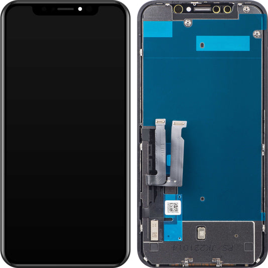 Display cu Touchscreen JK pentru Apple iPhone XR, cu Rama, Versiune LCD In-Cell, Negru