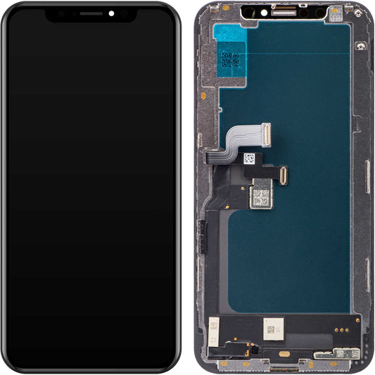 Display cu Touchscreen JK pentru Apple iPhone XS, cu Rama, Versiune LCD In-Cell, Negru