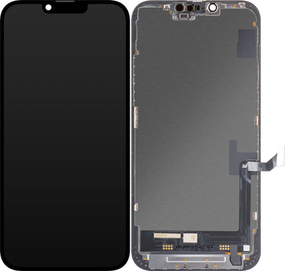 Display cu Touchscreen JK pentru Apple iPhone 14 Plus, cu Rama, Versiune LCD In-Cell IC Movable, Negru