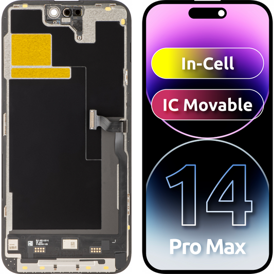 Display cu Touchscreen JK pentru Apple iPhone 14 Pro Max, cu Rama, Versiune LCD In-Cell, Negru