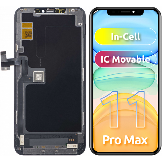 Display cu Touchscreen JK pentru Apple iPhone 11 Pro Max, cu Rama, Versiune LCD In-Cell, Negru