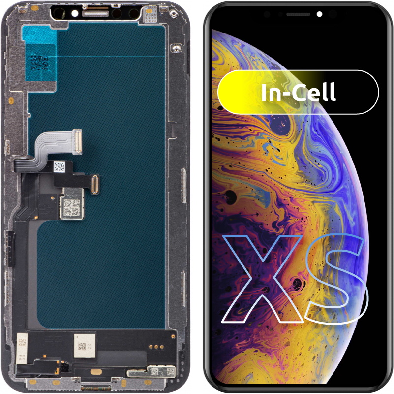 Display cu Touchscreen JK pentru Apple iPhone XS, cu Rama, Versiune LCD In-Cell, Negru