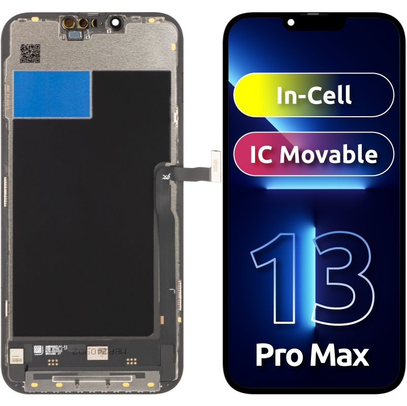 Display cu Touchscreen JK pentru Apple iPhone 13 Pro Max, cu Rama, Versiune LCD In-Cell, Negru