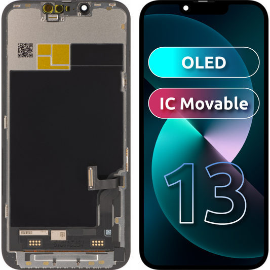 Display cu Touchscreen JK pentru Apple iPhone 13, cu Rama, Versiune OLED, Negru