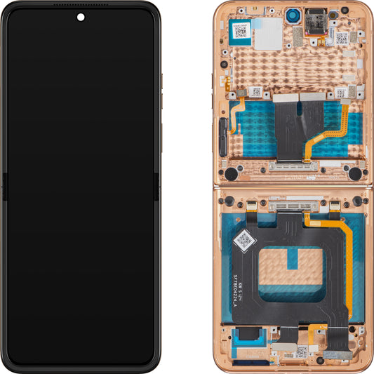 Display cu Touchscreen Motorola Razr+ 2025 / Razr+ 2024 / Razr 50 Ultra, cu Rama, Sub Inner, Portocaliu (Peach Fuzz), Service Pack 5D68C24597