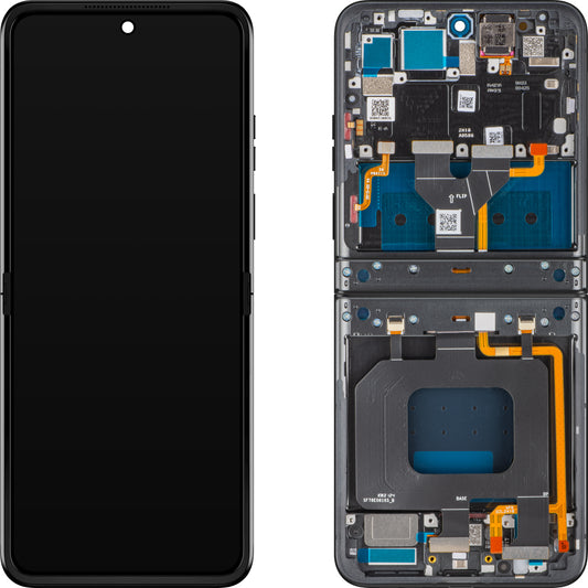 Display cu Touchscreen Motorola Razr 2024 / Razr 50, cu Rama, Sub Inner, Gri (Steel Wool), Swap 5D68C24806