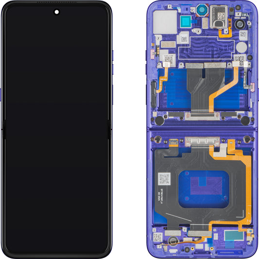 Display cu Touchscreen Motorola Razr Ultra 2026 / Razr 70 Ultra, cu Rama, Sub Inner, Albastru (Pantone Orient Blue) Service Pack 5D68C32859