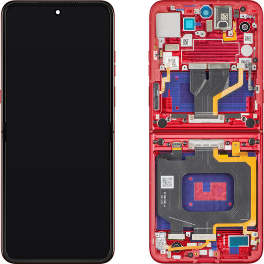 Display cu Touchscreen Motorola Razr 60 Ultra, cu Rama, Sub Inner, Rosu (Rio Red), Service Pack 5D68C30153