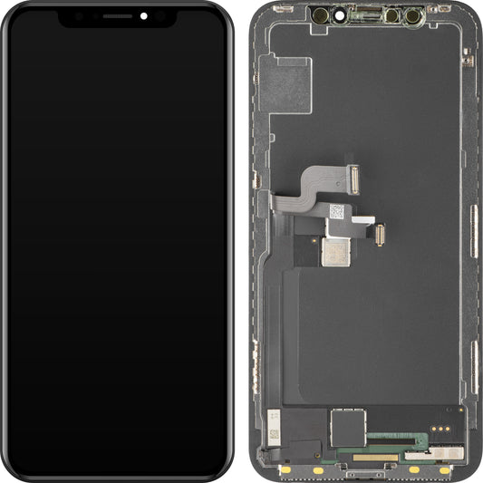 Display cu Touchscreen MP compatibil cu Apple iPhone X, cu Rama, Versiune Soft OLED FHD, Negru
