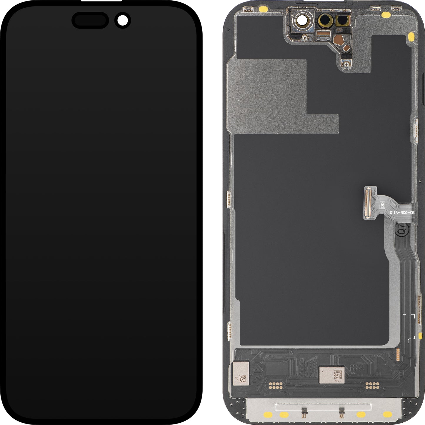 Display cu Touchscreen MP compatibil cu Apple iPhone 14 Pro, cu Rama, Versiune Soft OLED FHD 120Hz IC Movable, Negru