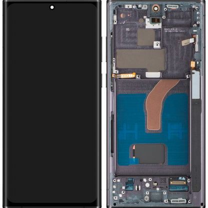 Display cu Touchscreen MP compatibil cu Samsung Galaxy S22 Ultra 5G S908, cu Rama, Versiune OLED, Negru, Swap