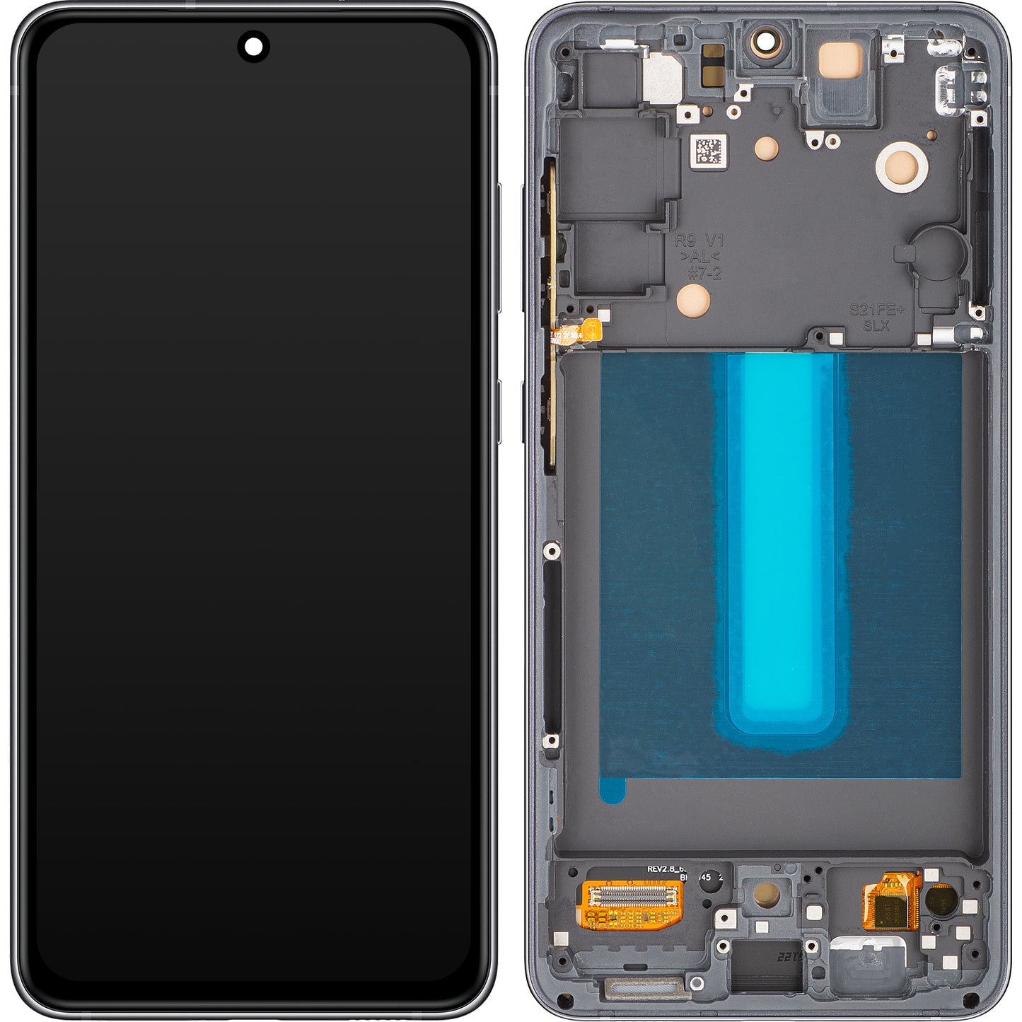 Display cu Touchscreen MP compatibil cu Samsung Galaxy S21 FE 5G G990, cu Rama, Versiune OLED, Negru