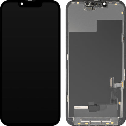 Display cu Touchscreen MP compatibil cu Apple iPhone 13, cu Rama, Versiune OLED FHD Diagnostic, Negru