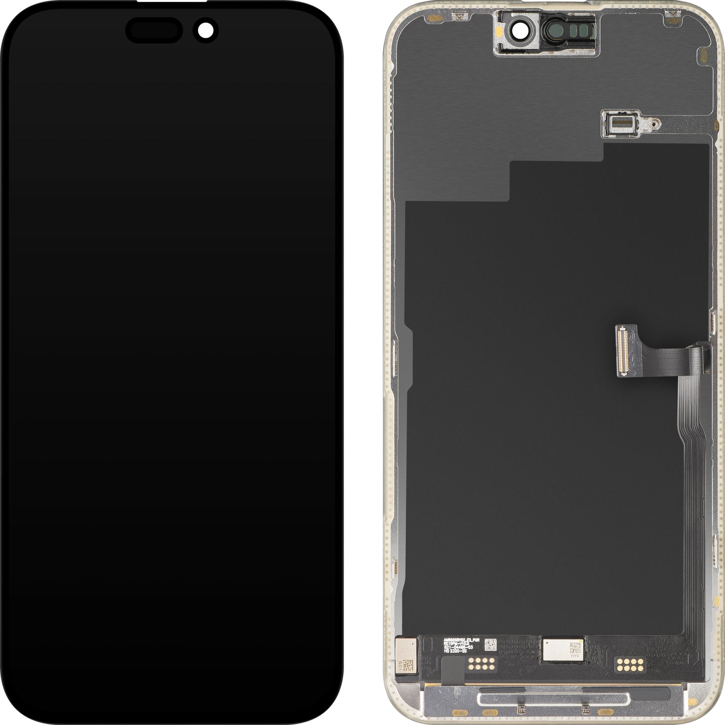 Display cu Touchscreen MP compatibil cu Apple iPhone 15 Pro Max, cu Rama, Versiune Premium Soft OLED FHD 120Hz, Negru