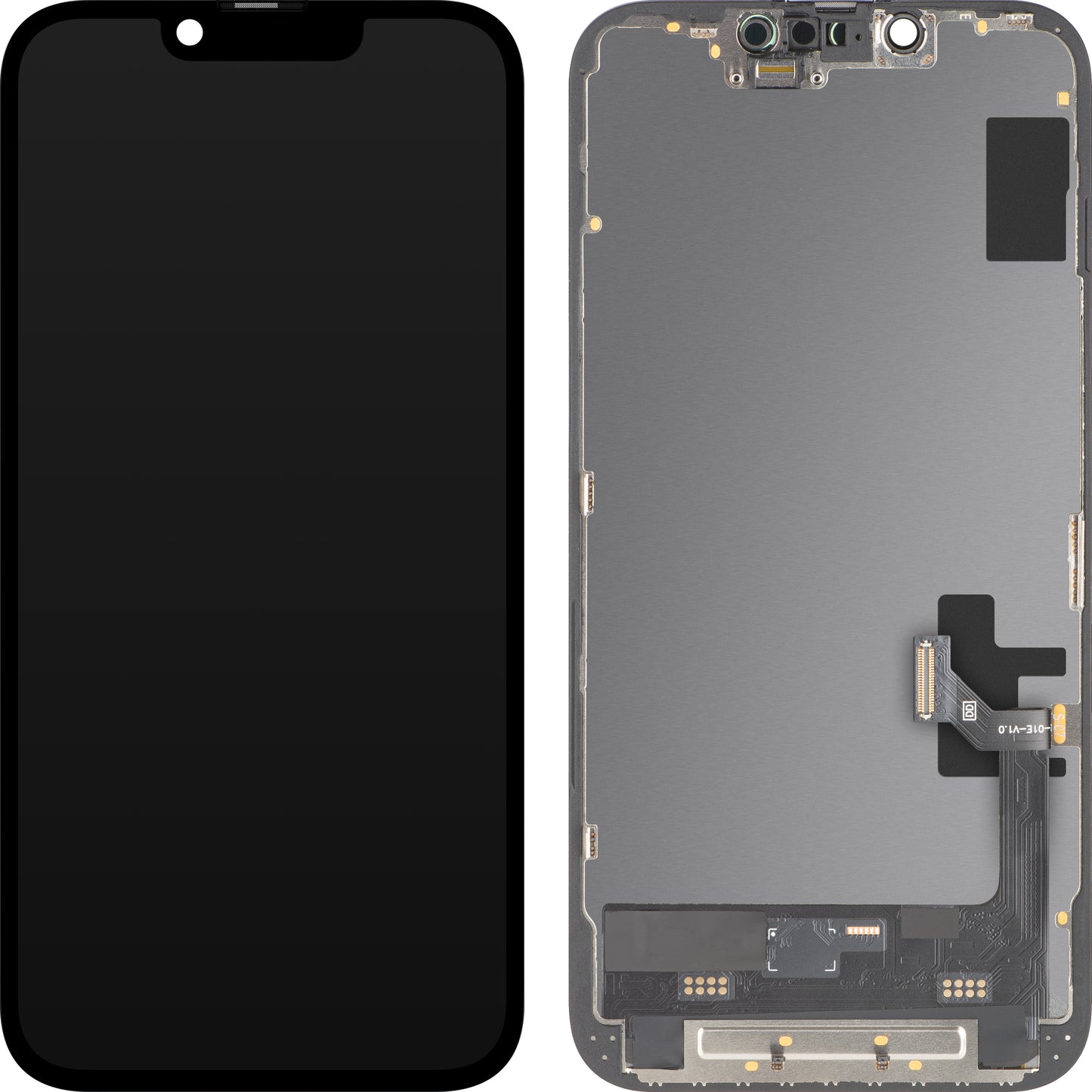 Display cu Touchscreen MP compatibil cu Apple iPhone 17e / 16e, cu Rama, Versiune Soft OLED FHD 120Hz IC Movable, Negru